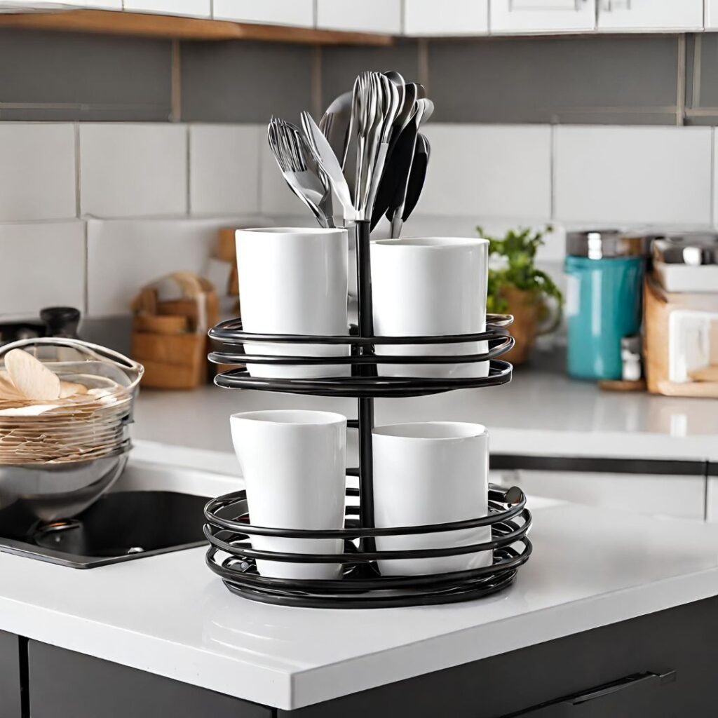 Twist Loop Rotating 2 Tier Utensil Holder